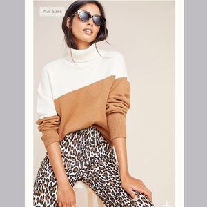 Anthropologie leanna colorblocked turtleneck large